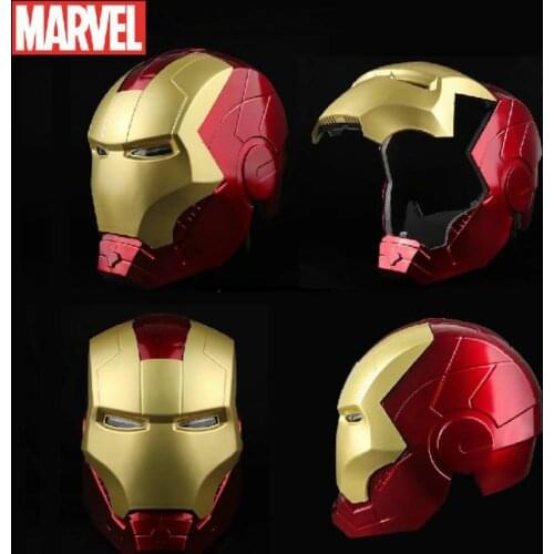 Marvel Avengers Hero Iron Man 1:1 Helmet Action Figure Toy Unisex Cosplay Eyes With Light Model Props Can Open Mask Gift Toy