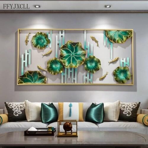 Living Room Lucky Sofa Background Wall Decor Restaurant Metal Wall Hanging New Chinese Porch Creative Fashion Three-dimensional