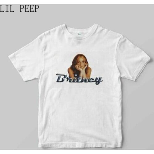 Tee Shirt Vintage 00s Britney Spears Aesthetics Harajuku Summer Woman T-Shirts Fashion Large Size Loose Casual Tops