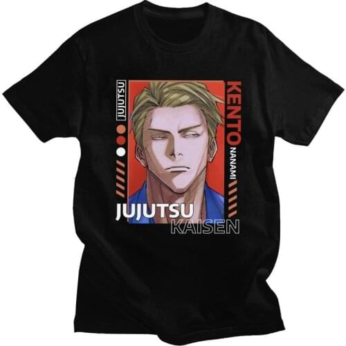 Jujutsu Kaisen Kento Nanami T Shirt Men Pure Cotton Tshirt Awesome Tee Short Sleeved Japan Anime Manga T-shirt Clothing Merch