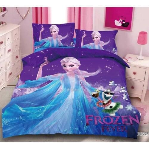 Disney Princess Elsana Princess Sophia Patterned Bedding Set 3D Cartoon Duvet Cover with Pillowcase Children Bedroom Decoration