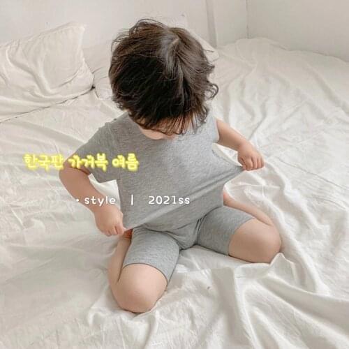 Candy Color 2pcs Childrens Pajamas Set Cotton Boys Girls Sleepwear Children Clothes Summer Childrens Suit Baby Clothes Sets