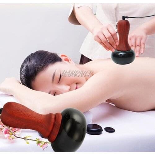 Natural Electric Bianstone for Face Back Massage Slimming Body Skin Lift Care Spa Meridian Dredging Muscle Gua Sha Massage Tool