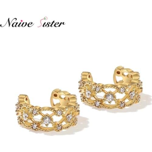 No Hole Earring GoldPlated Ear Cuffs Earring for No Piercing Ears Small Crystal Hoop Huggies for Women Girls Hypoallergenic