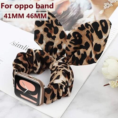 New Scrunchie Fabric Elastic Watch Band for Oppo Watch 41mm 46mm Fashion Bracelet for Women Wristband Oppo Watch Straps