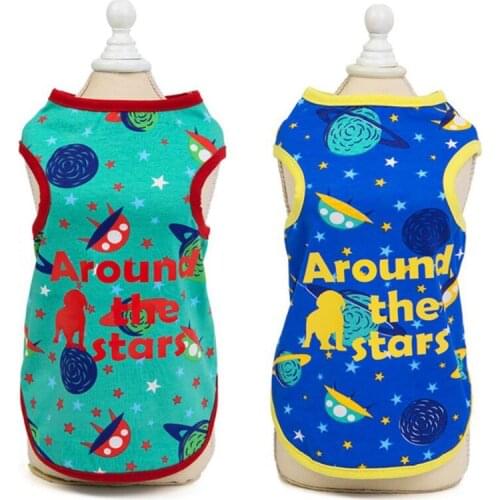 Dog Clothes Small Dogs Cosmic Vest Puppy Cat T-shirt Striped Pet Vest Sleeveless Summer Clothes Dog Shirt Pet Apparel Outfit