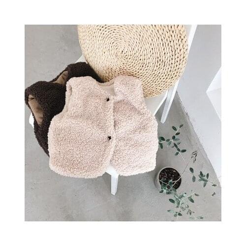 Autumn Winter Thicken Lambswool Children Waistcoat Fleece Kids Girls Boys Winter Vest Warm Baby Girls Winter Sleeveless Jackets