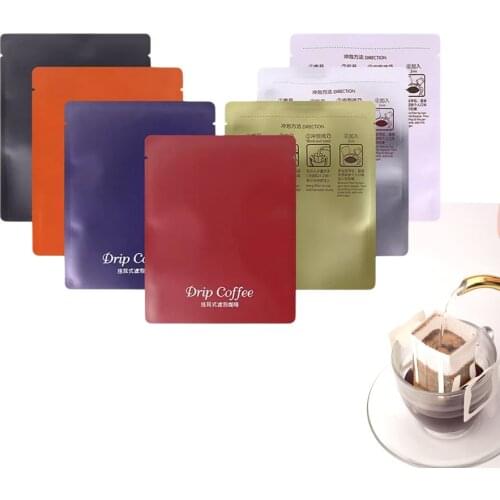 Open Top Aluminum Foil Coffee Bag Combination Drip Coffee Filter Bags Portable Office Travel Drip Coffee Filter Tool Set