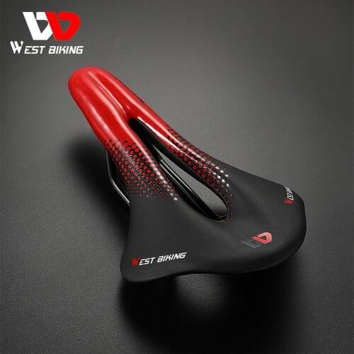 WEST BIKING Bicycle Saddle MTB Mountain Road Racing Bike Seat Soft PU Leather Hollow Breathable Cushion Cycling Part Accessories
