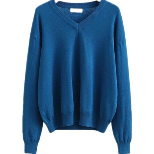 HLBCBG Autumn winter V-NECK thick Sweater Pullovers Women Long Sleeve casual 2021 Mesh patchwork Sweater knit Jumpers top