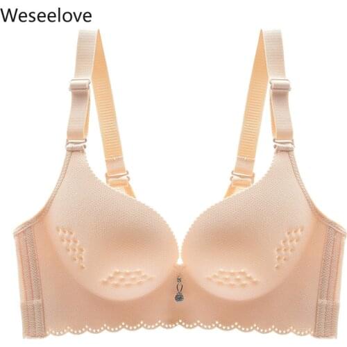 Weseelove Seamless Bra Women Padded Push Up Bra Underwear Small Boobs Sexy Lingerie Women Lace Bralette Tops Bra Push Up B26-2