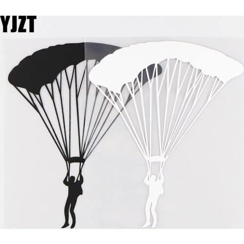 YJZT 13X15.5CM Parachute Skydiving Extreme Sports Art Decor Car Sticker Vinyl Decals Black / Silver 10A-0260