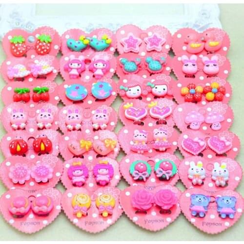 Children Cute Animal Flowers Ear Clip Ear Cuff Creative Cartoon Girl Earring Clip Princess Sweet Clip Earring Kids Jewelry Gift