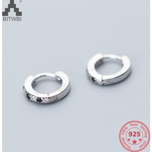 Korea Hot Style Pure 925 Sterling Silver Simple Fashion Chic Zirconia Stud Earrings Jewelry for Women