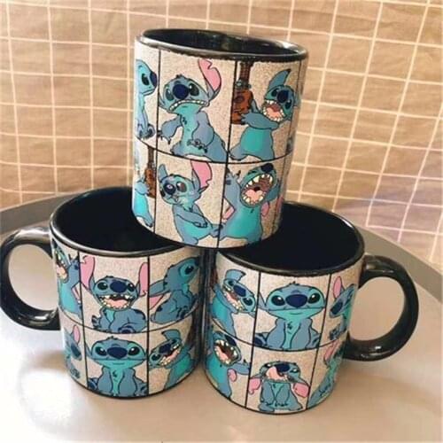 1 Piece 700ml Disney Stitch Cartoon Water Cup Milk Coffee Tea Ceramic Mug Home Office Collection Cup Love Couple Festival Gifts