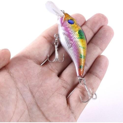 1pcs 3D Fishing Lures 6# High Carbon Steel Triple Hook Bass CrankBait Crank Bait Tackle Diving Depth Fishing Hook 7.5cm 10g