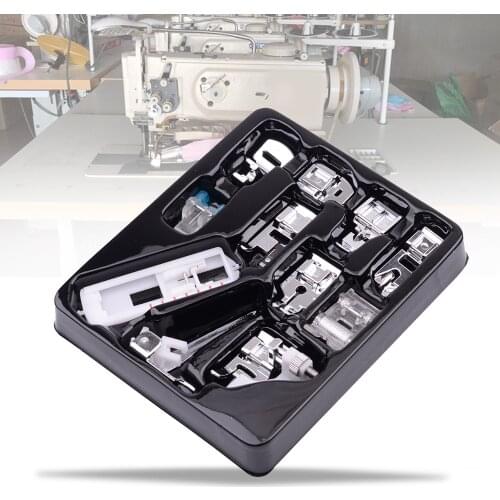 505A 11Pcs Domestic Sewing Machine Foot Presser Rolled Hem Feet Selvage Crimping Presser Household Sewing Machine Accessories