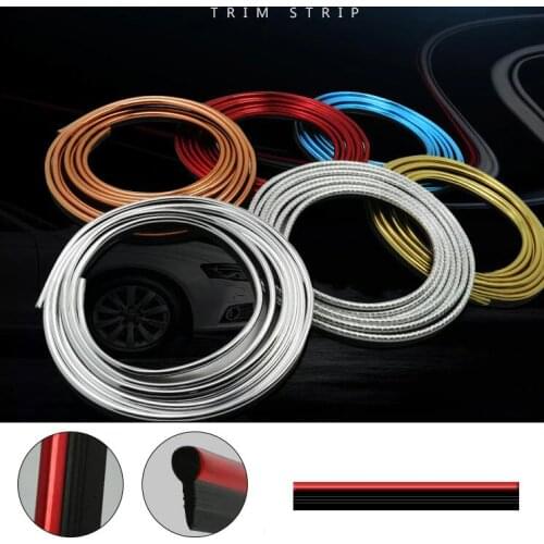 2Meter DIY Car Dashboard Panel Decoration Black-Edge Gap Line Point Molding Car Sticker Decoration Strip Trim 4colors