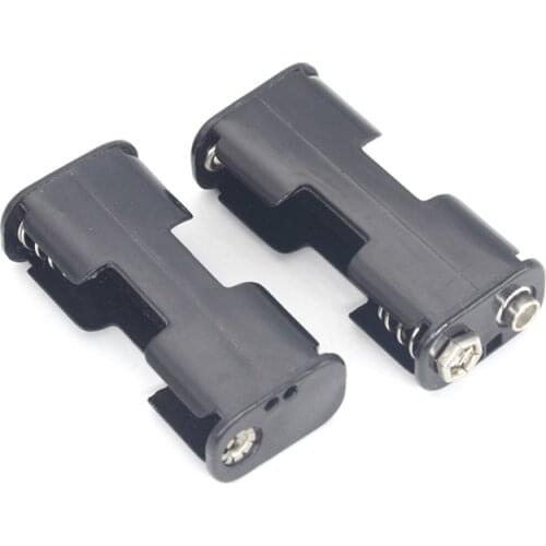 2 X AA Batteries Holder Plastic Case 2 Slots AA 2A Battery Back To Back Black Holder Storage Box