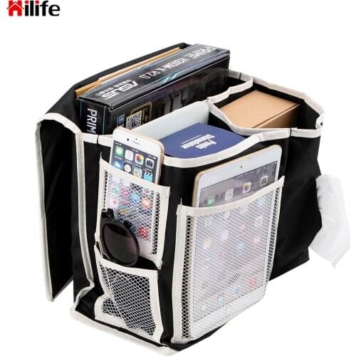 6 Pockets Bedroom Storage Mesh Caddy Bag Book Remote Control Storage Bedside Storage bag Oxford Fabric Hanging Bag Organizer