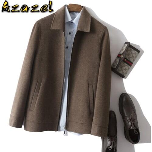Azazel 100% Wool Coat Men Casual Wool Jacket Spring Autumn Overcoat Korean Mens Coats Sobretudo Masculino YC-MR3014 KJ4305