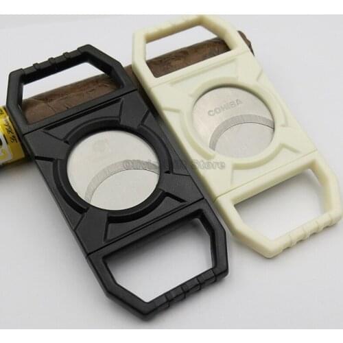 COHIBA Big Ring Gauge Cigar Cigarette Cutter Stainless Steel Cigar Smooth Double Blades Sharp Portable Tobacco Smoking Cutting