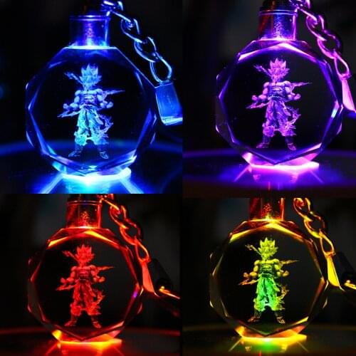 ZOEBER bright Crystal Keychain Cartoon anime Crystal shiny Ball cosplay ball Led Keyrings car keychains key chain