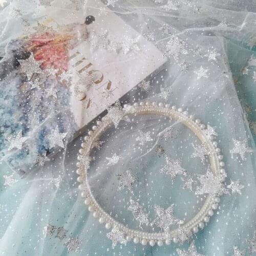 Bronzing gold spray sparkling starry lace fabric mesh sequin accessories dress performance materials