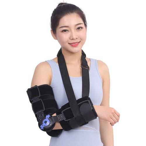 CE ISO Adjustable Physiotherapy Orthopedic Medical Elbow Splint Forearm Supports Fracture Cam Joint Arm Sling Hinge Support