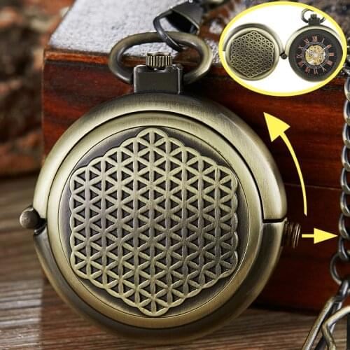 Retro Hollow Turntable Case Mechanical Pocket Watch Skeleton Steampunk Roman Numerals Hand-winding Watches reloj de bolsillo