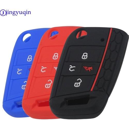10x 4-Button Silicone Key Cover for SEAT Ateca Leon for VW Polo Golf 7 MK7 Tiguan Skoda Octavia Kodiaq Karoq Key Case Auto