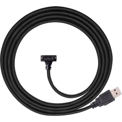 Chenyang Black Down angled 90 Degree Micro USB Screw Mount to USB 3.0 Data Cable for Industrial Camera 5M 3M 1.2M