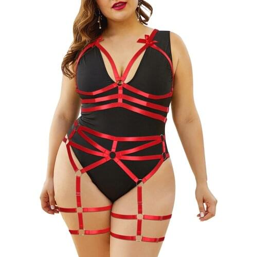 Exotic Sexy Lingerie Necklace Hanging Goth Chest Harness Gothic Bondage Costumes Plus Size Plump Garter Belts Womens Underwear