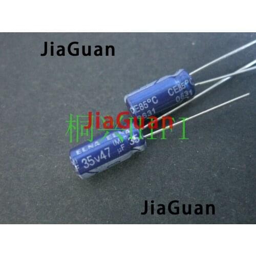 50pcs NEW ELNA RE3 35V47UF 5X11MM audio electrolytic capacitor 47uF/35V blue robe re3 47UF 35V