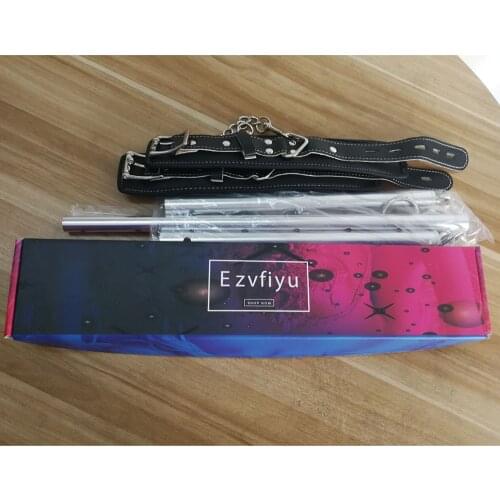 Ezvfiyu Sliver Spreader Bar with 4 Leather Adjustable Straps home yoga pull bar