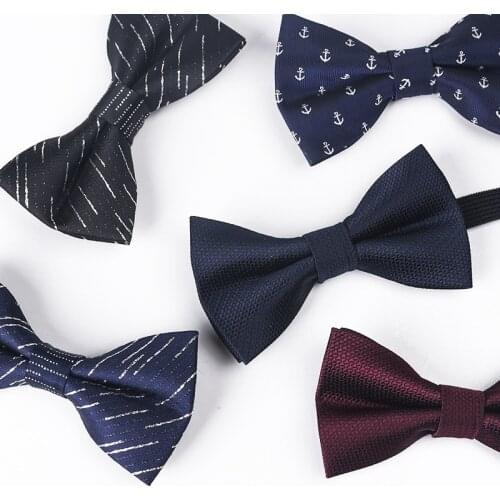 New Fashion Kids Boy Polyester Bowtie Butterfly Tie Adjustable Bright Silk Blue Striped Anchor Print Bow Ties Party Pet Neck Tie
