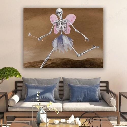 Anime Skeleton Horror Bones Printed Canvas Wall Art Home Decor Poster Bar, Bedroom, Entertainment Decoration Paintng