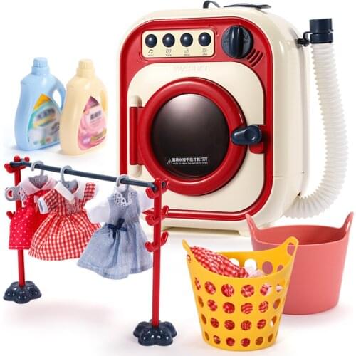 Toy Washing Machine Pretend Play House Mini Simulation Electric Toy Kid Gift