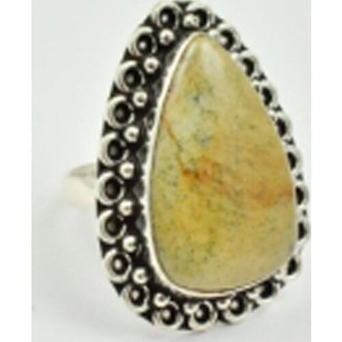 Picture Jaspers Ring Silver Overlay over Copper, USA Size 9 , R3010