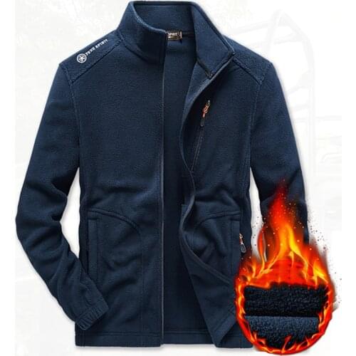 Autumn Winter Jacket Men Fleece Warm Casual Stand Collar Outdoor Military Jacket Coat Jaqueta Masculina Outerwear Big Size M-5XL