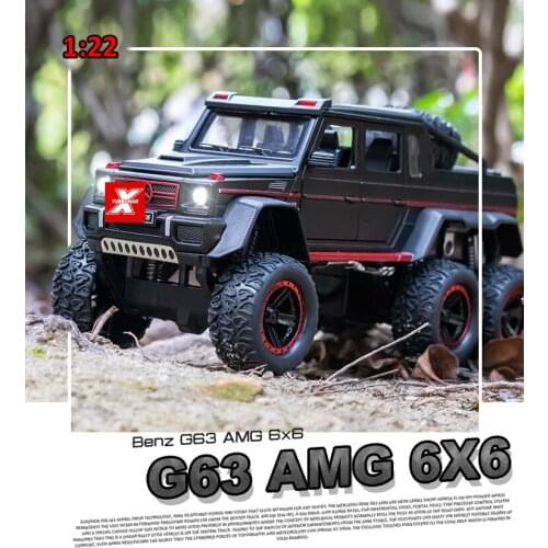 Hot scale 1:22 wheels monsters diecast suv car benz G63 AMG 6X6 metal model with light sound pull back vehicle toy collection