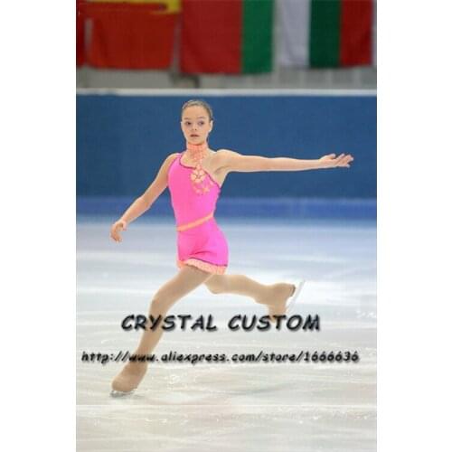 Hot Sales Girls Figure Skating Dresses Fashion New Brand Competition Children Ice Figure Skating Dresses Crystal DR3779