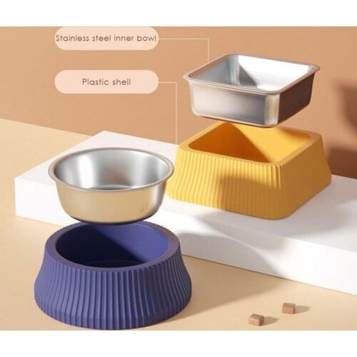 Two Shapes Stainless Steel Dog Bowl For Dish Water Dog Food Bowl Pet Puppy Cat Bowl Feeder Pet Supplies Dog Accessories