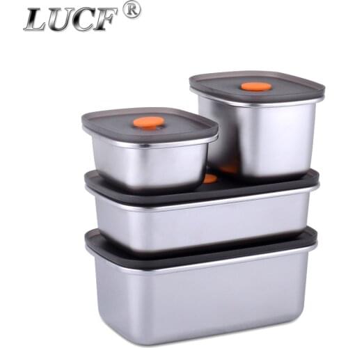 Food Grade 18/10 Stainless Steel Stackable Lunch Box Set with PP Seal Lid Food Containers Bento Picnic Cases for Student Staffs