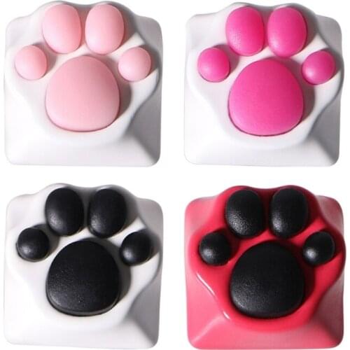 OOTDTY 1Pcs Personality Customized ABS Silicone Kitty Paw Artisan Cat- Paws Pad Keyboard keyCaps for Cherry MX Switches