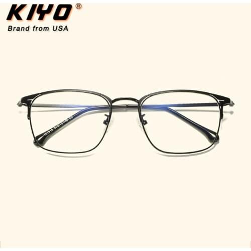 KIYO Brand 2020 New Women Men Fashion Anti Blue Light Optical Frame Metal Eyeglasses Frames Square Spectacles Glasses 101910