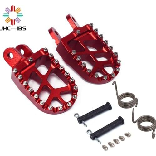 Motorcycle CNC FootRest Foot Pegs Pedals Aluminum For HONDA CR80 XR250/400 XR350R XR600R XR650L XR650R Red