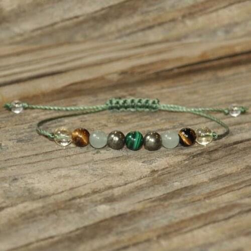 Money Maker Malachite Pyrite Aventurine Tiger Eye Citrine Meditation Bracelet Yoga Bracelet