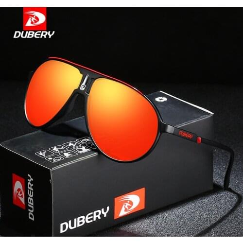 DUBERY Vintage Sunglasses Polarized Mens Sun Glasses For Men Driving Black Square Oculos Male 7 Colors Model Womens sunglasses