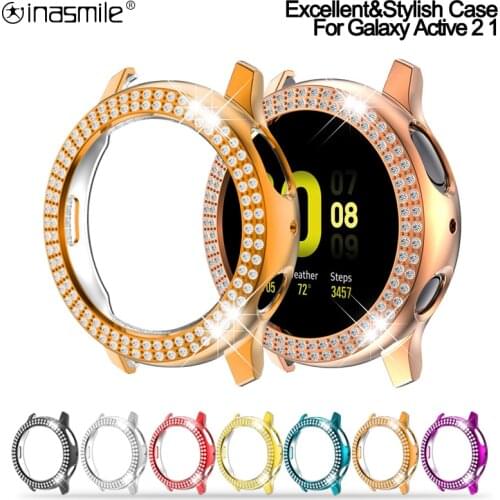 Stylish Diamond Case cover For Samsung Galaxy Watch Active 2 40mm 44mm Bumper Protective Case For Active 1 Watch Accessories